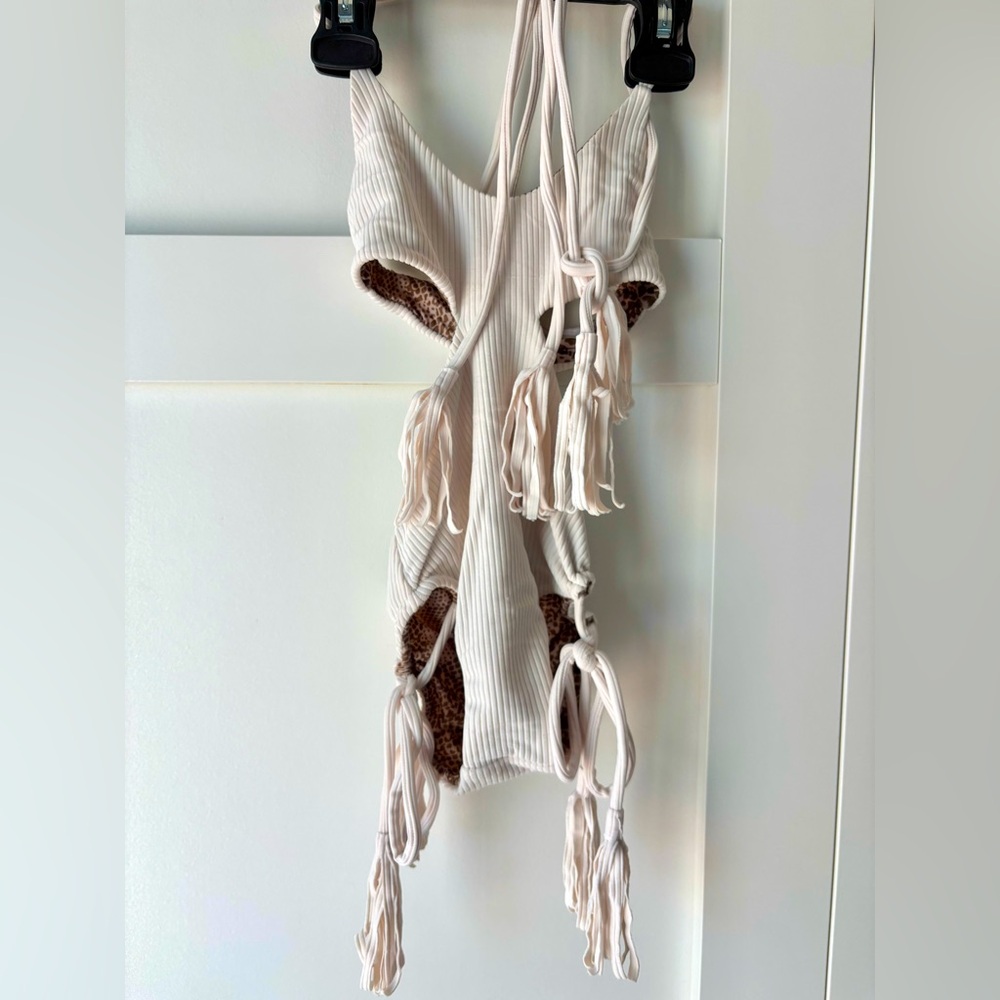 Ribbed, Tassel One-Piece
